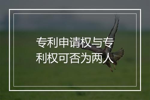 专利申请权与专利权可否为两人
