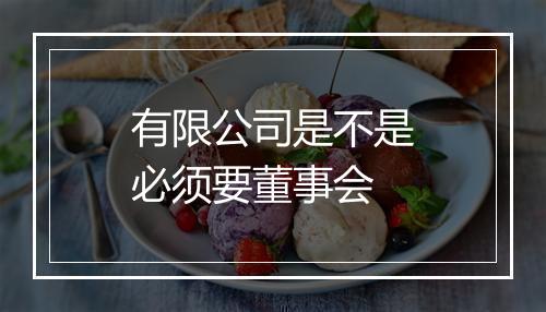 有限公司是不是必须要董事会