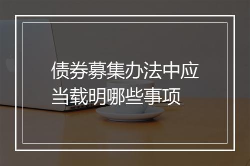 债券募集办法中应当载明哪些事项