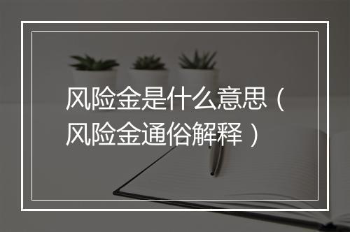 风险金是什么意思（风险金通俗解释）