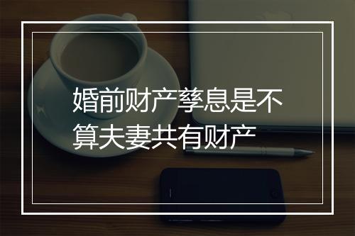 婚前财产孳息是不算夫妻共有财产