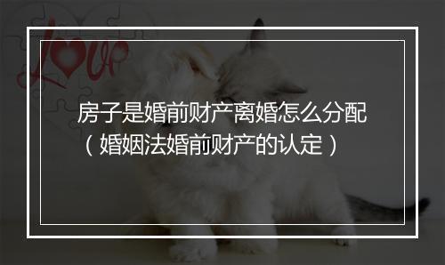 房子是婚前财产离婚怎么分配（婚姻法婚前财产的认定）