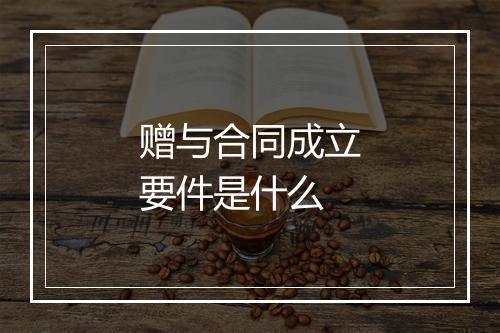 赠与合同成立要件是什么