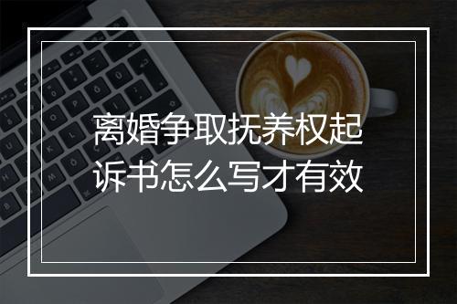 离婚争取抚养权起诉书怎么写才有效