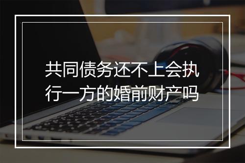 共同债务还不上会执行一方的婚前财产吗