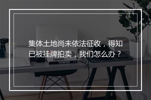 集体土地尚未依法征收，得知已被挂牌拍卖，我们怎么办？