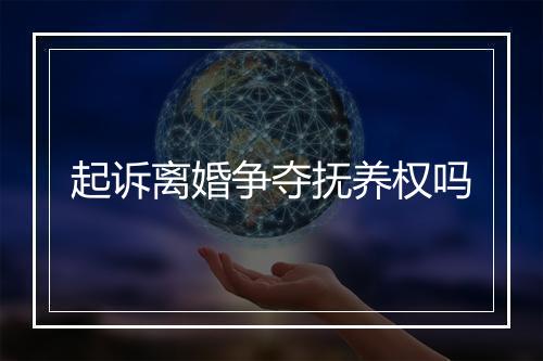 起诉离婚争夺抚养权吗