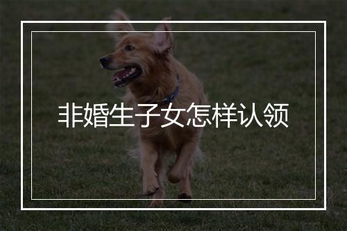 非婚生子女怎样认领