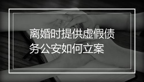 离婚时提供虚假债务公安如何立案