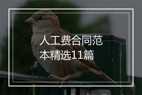 人工费合同范本精选11篇