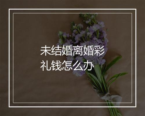 未结婚离婚彩礼钱怎么办