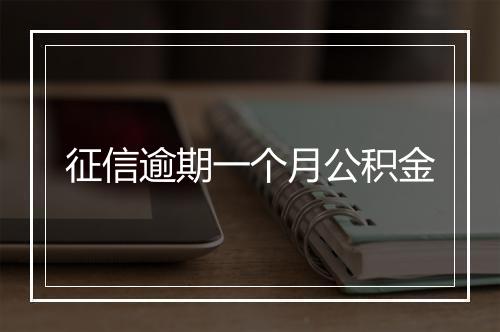 征信逾期一个月公积金