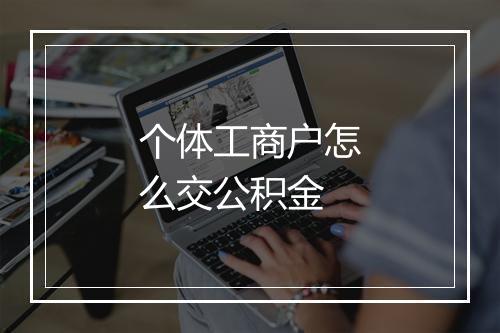 个体工商户怎么交公积金