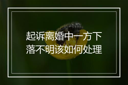 起诉离婚中一方下落不明该如何处理