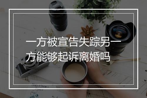 一方被宣告失踪另一方能够起诉离婚吗