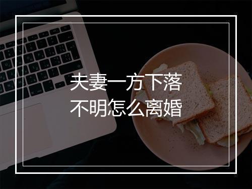 夫妻一方下落不明怎么离婚