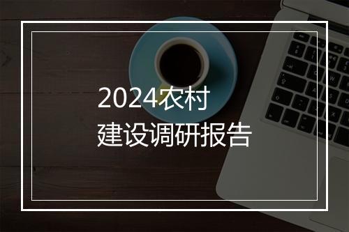 2024农村建设调研报告