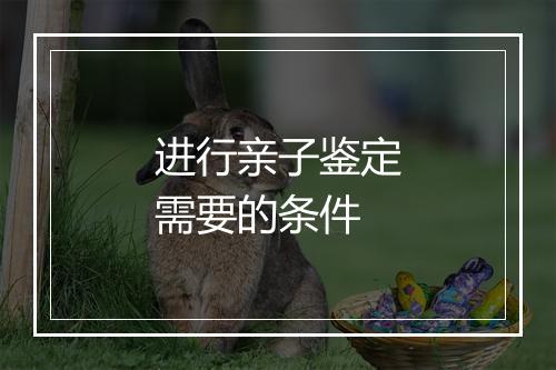 进行亲子鉴定需要的条件