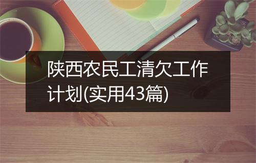 陕西农民工清欠工作计划(实用43篇)