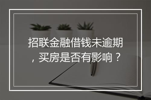 招联金融借钱未逾期，买房是否有影响？