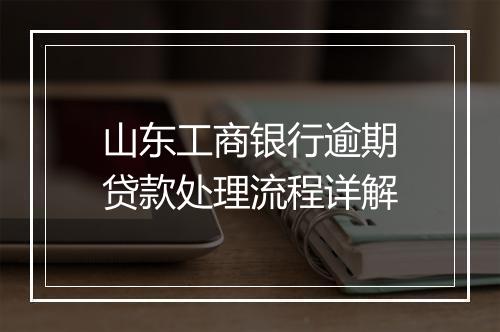 山东工商银行逾期贷款处理流程详解