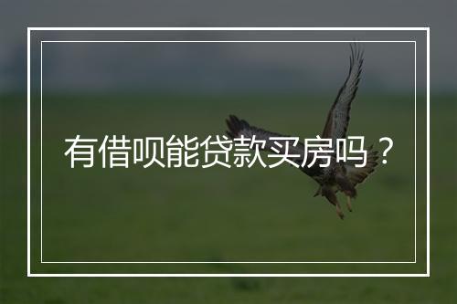 有借呗能贷款买房吗？