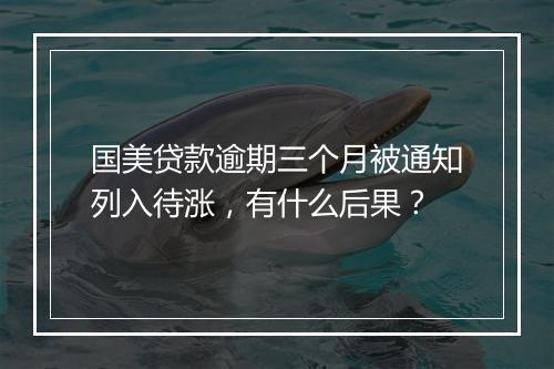 国美贷款逾期三个月被通知列入待涨，有什么后果？