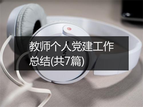 教师个人党建工作总结(共7篇)