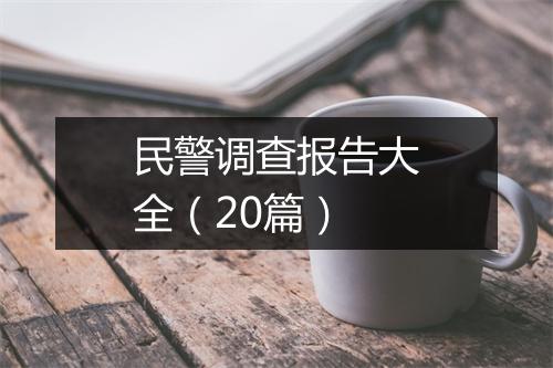 民警调查报告大全（20篇）