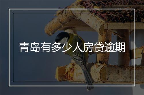 青岛有多少人房贷逾期