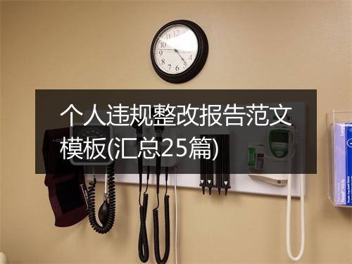 个人违规整改报告范文模板(汇总25篇)
