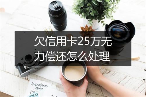 欠信用卡25万无力偿还怎么处理