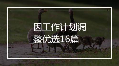 因工作计划调整优选16篇