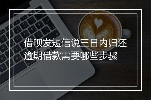 借呗发短信说三日内归还逾期借款需要哪些步骤
