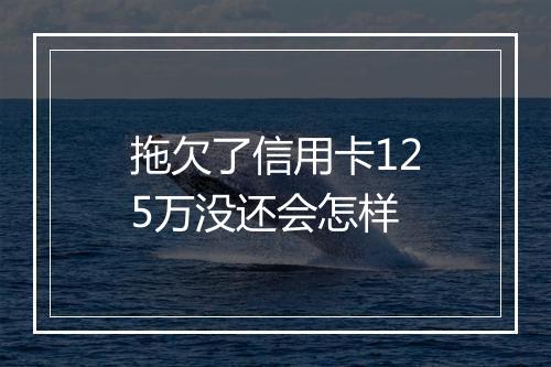 拖欠了信用卡125万没还会怎样