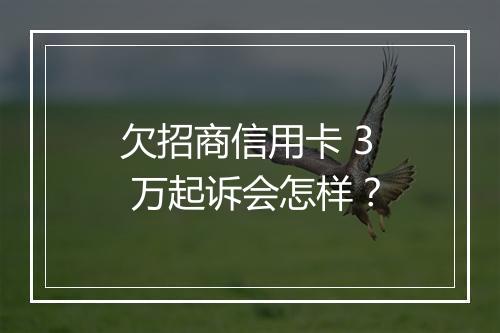 欠招商信用卡 3 万起诉会怎样？