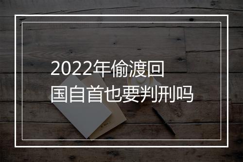 2022年偷渡回国自首也要判刑吗