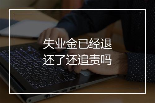 失业金已经退还了还追责吗
