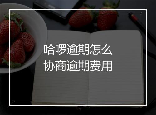 哈啰逾期怎么协商逾期费用