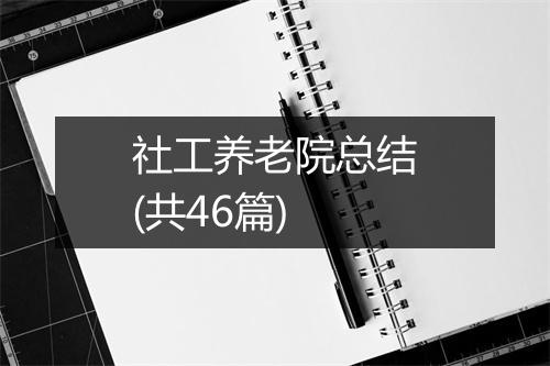 社工养老院总结(共46篇)