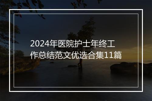 2024年医院护士年终工作总结范文优选合集11篇