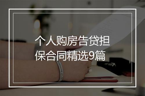 个人购房告贷担保合同精选9篇