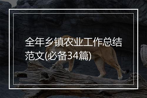 全年乡镇农业工作总结范文(必备34篇)