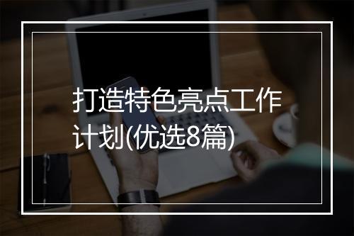 打造特色亮点工作计划(优选8篇)