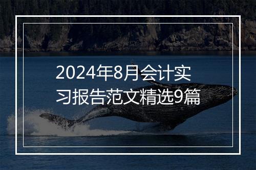 2024年8月会计实习报告范文精选9篇