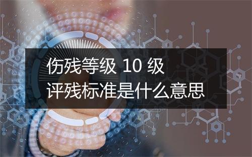 伤残等级 10 级评残标准是什么意思