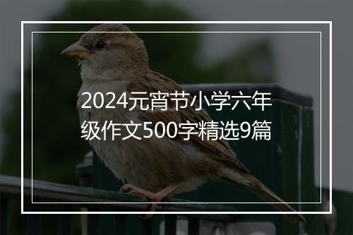 2024元宵节小学六年级作文500字精选9篇
