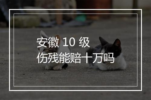 安徽 10 级伤残能赔十万吗