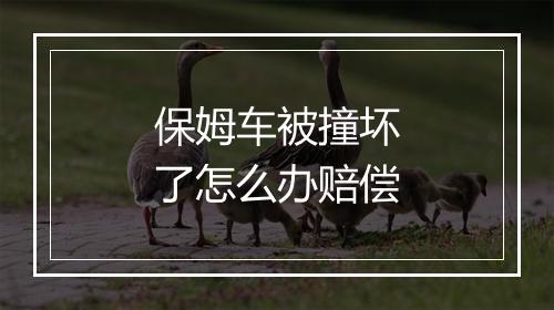 保姆车被撞坏了怎么办赔偿