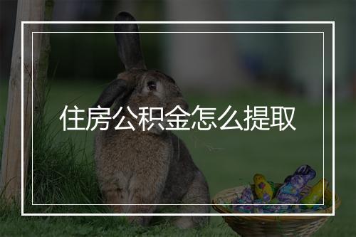 住房公积金怎么提取